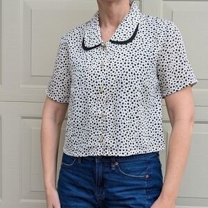 PETER PAN COLLAR cropped blouse S M